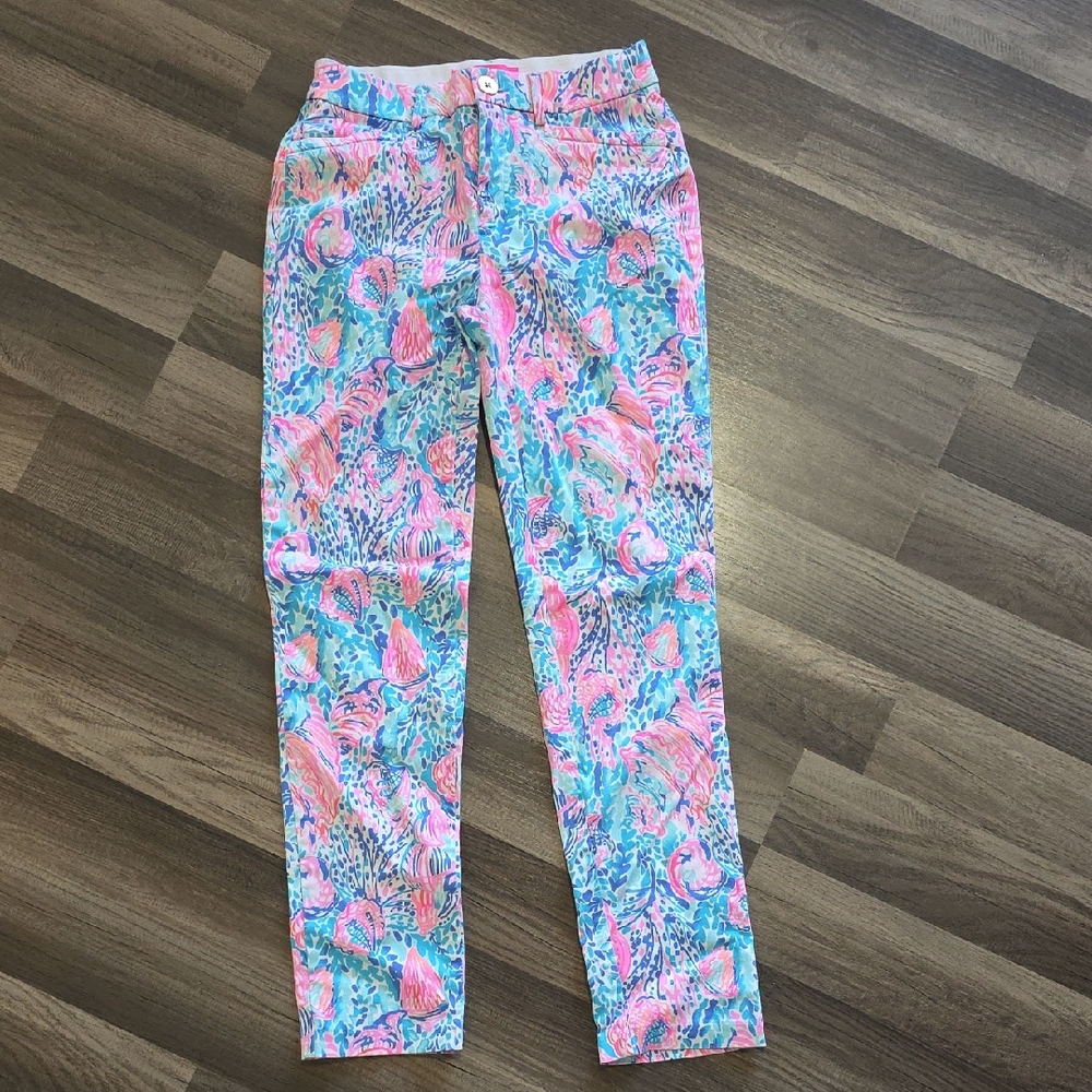 Lilly Pulitzer Pink and Blue Women's Ankle Jeans